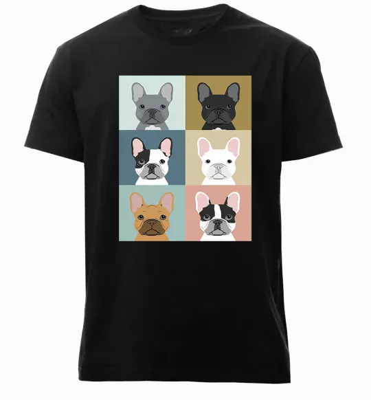 Мужская премиум футболка Bulldog popart Черный фото