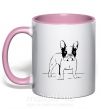 Чашка с цветной ручкой Bulldog Нежно розовый фото