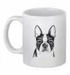 Чашка керамическая Bulldog illustration Белый фото