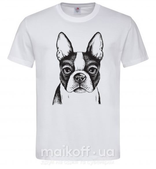Мужская футболка Bulldog illustration Белый фото