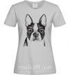 Женская футболка Bulldog illustration Серый фото