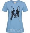 Жіноча футболка Bulldog illustration Блакитний фото