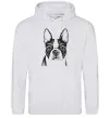 Мужская толстовка (худи) Bulldog illustration Серый меланж фото