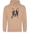 Жіноча толстовка (худі) Bulldog illustration Пісочний Жіноча толстовка (худі) Bulldog illustration Пісочний фото