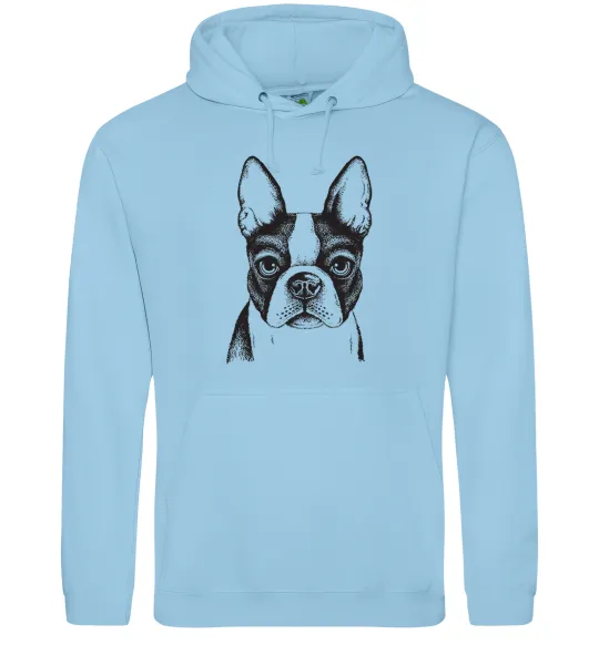 Жіноча толстовка (худі) Bulldog illustration Блакитний фото