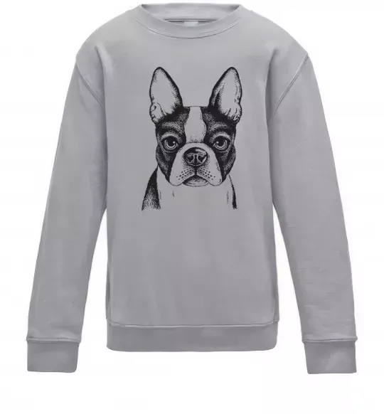 Дитячий світшот Bulldog illustration Сірий меланж фото