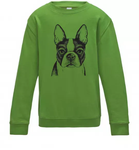 Дитячий світшот Bulldog illustration Лаймовий фото