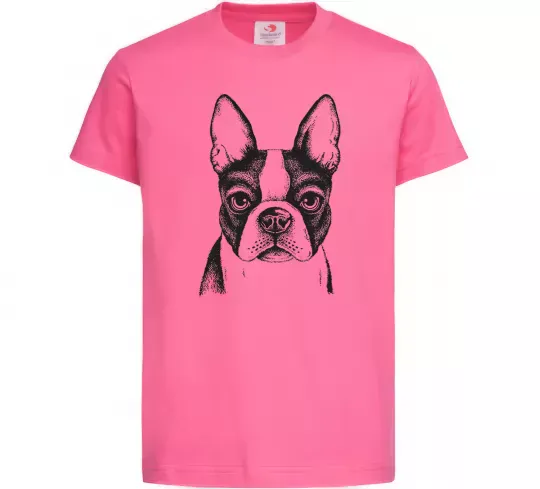 Детская футболка Bulldog illustration Ярко-розовый фото