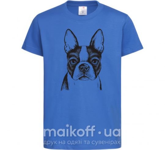 Детская футболка Bulldog illustration Ярко-синий фото
