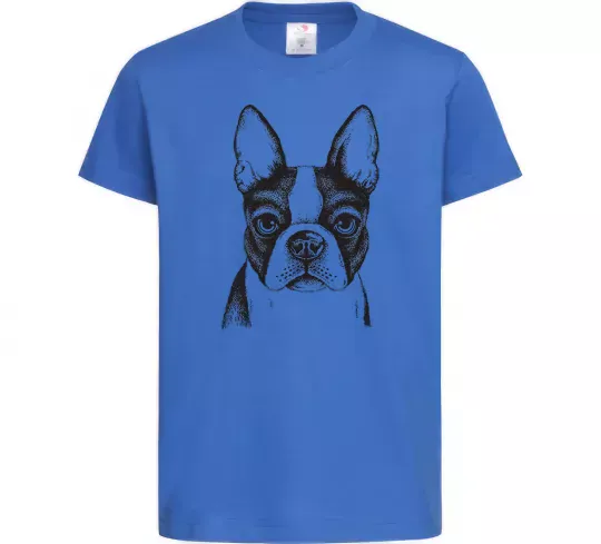 Детская футболка Bulldog illustration Ярко-синий фото