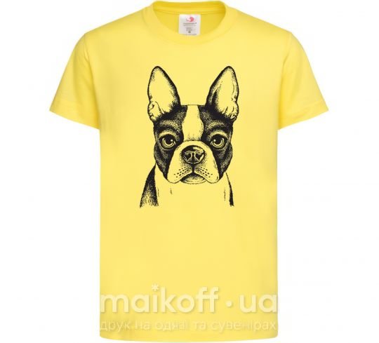 Детская футболка Bulldog illustration Лимонный фото