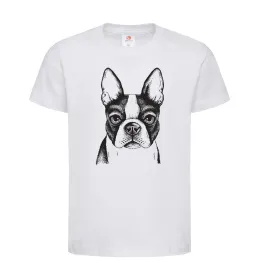 Детская футболка Bulldog illustration Белый фото