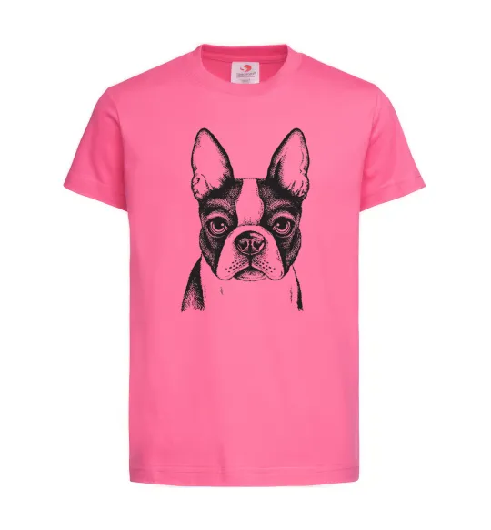 Дитяча футболка Bulldog illustration Яскраво-рожевий фото