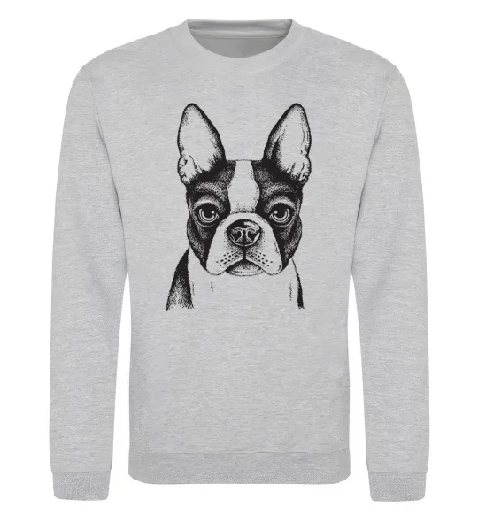Світшот Bulldog illustration Сірий меланж фото