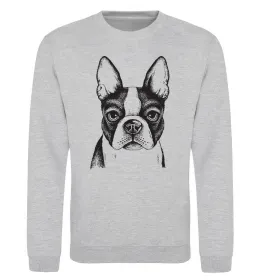 Світшот Bulldog illustration Сірий меланж фото