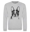 Світшот Bulldog illustration Сірий меланж фото