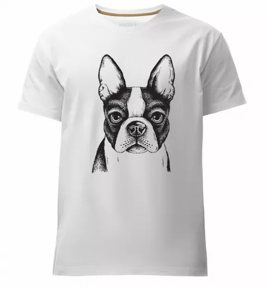 Чоловіча преміум футболка Bulldog illustration Білий фото