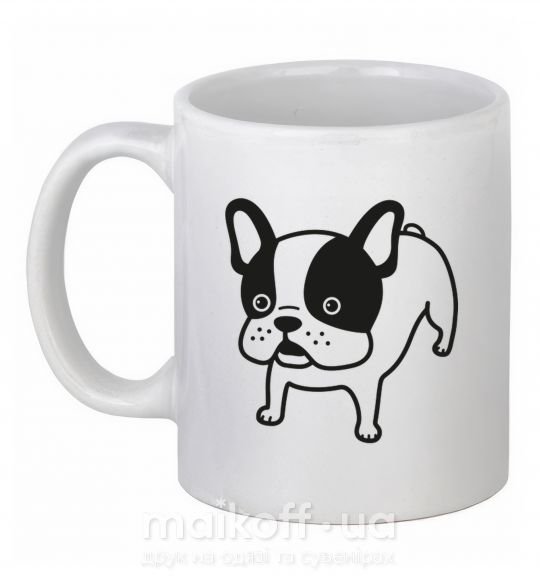 Чашка керамічна Funny Bulldog Білий фото