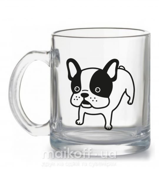 Чашка скляна Funny Bulldog Прозорий фото