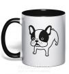 Чашка с цветной ручкой Funny Bulldog Черный фото
