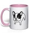Чашка з кольоровою ручкою Funny Bulldog Ніжно рожевий фото