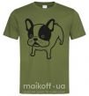 Мужская футболка Funny Bulldog Оливковый фото