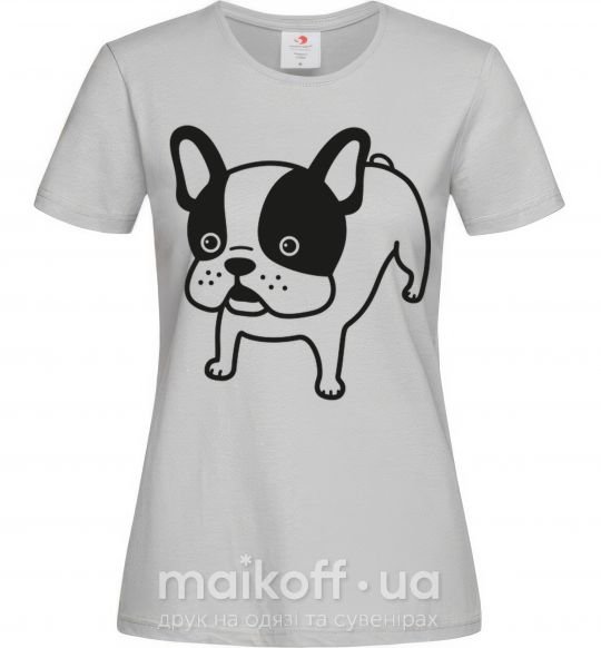 Женская футболка Funny Bulldog Серый фото