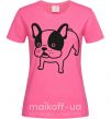 Женская футболка Funny Bulldog Ярко-розовый фото