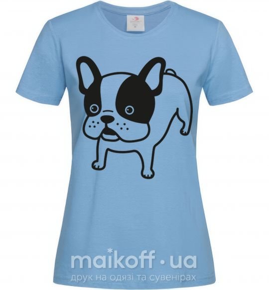 Женская футболка Funny Bulldog Голубой фото