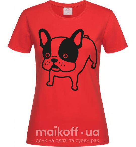 Женская футболка Funny Bulldog Красный фото