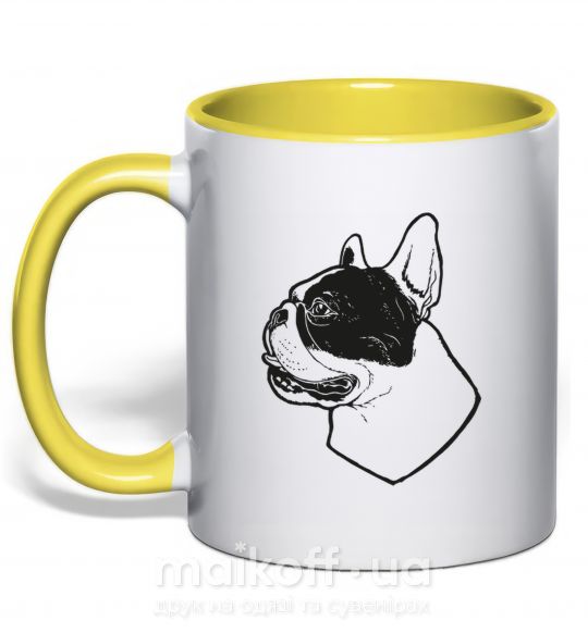 Чашка з кольоровою ручкою Black Bulldog Сонячно жовтий фото