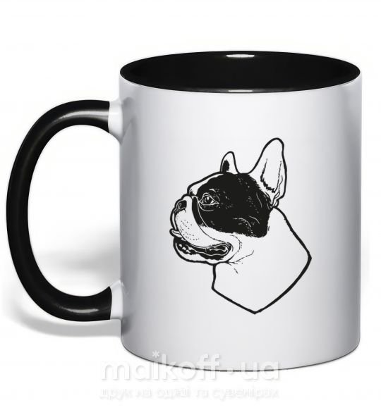 Чашка с цветной ручкой Black Bulldog Черный фото