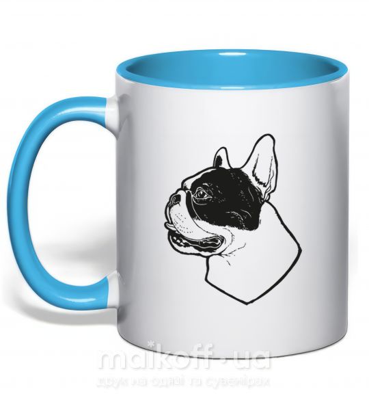 Чашка з кольоровою ручкою Black Bulldog Блакитний фото