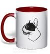 Чашка з кольоровою ручкою Black Bulldog Червоний фото