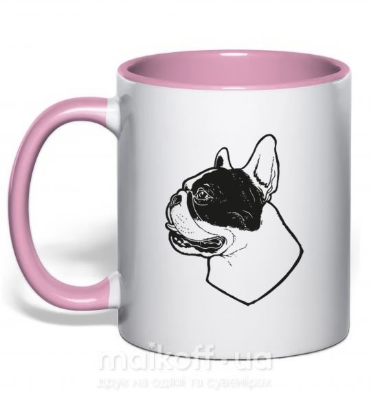 Чашка з кольоровою ручкою Black Bulldog Ніжно рожевий фото