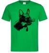 Мужская футболка Бульдог з кісткою Зеленый фото
