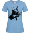 Жіноча футболка Бульдог з кісткою Блакитний фото
