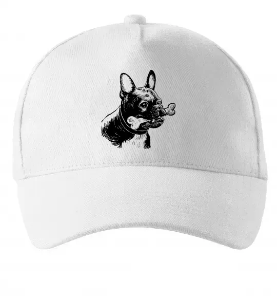 Кепка Бульдог з кісткою Белый фото
