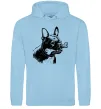 Жіноча толстовка (худі) Бульдог з кісткою Блакитний фото
