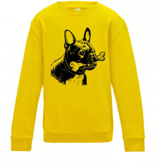 Дитячий світшот Бульдог з кісткою Сонячно жовтий фото