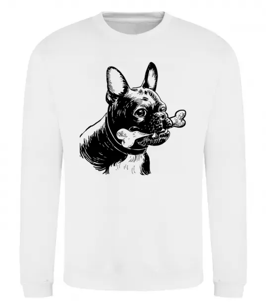 Свитшот Бульдог з кісткою Белый фото