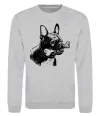 Свитшот Бульдог з кісткою Серый меланж фото