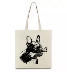 Эко-сумка Bulldog popart Бежевый фото