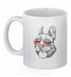 Чашка керамічна Hippie bulldog Білий фото