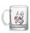Чашка стеклянная Hippie bulldog Прозрачный фото
