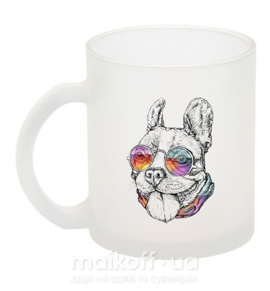Чашка скляна Hippie bulldog Фроузен фото