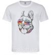 Мужская футболка Hippie bulldog Белый фото