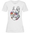 Жіноча футболка Hippie bulldog Білий фото
