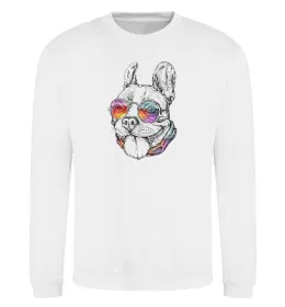 Світшот Hippie bulldog Білий фото