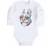 Детский боди Hippie bulldog Белый фото